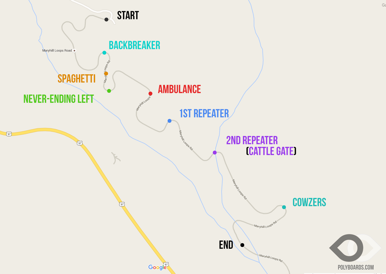 Maryhill Loops Map